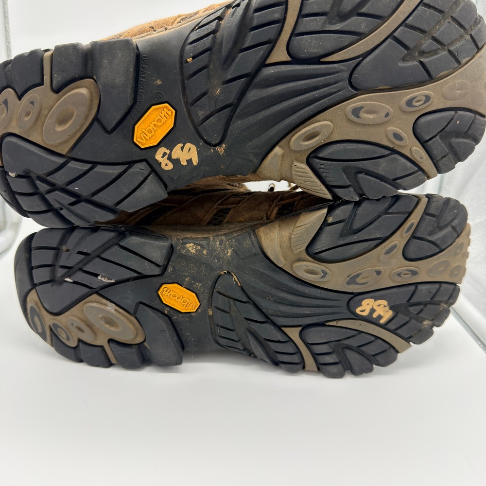 Merrell Moab 2 Mid Waterproof Hiking Boots Mens 9.5 Earth Brown J06051 Vibram - Picture 7 of 9